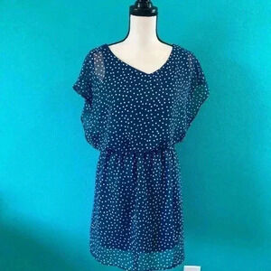 Lush blue and white polka dot dress